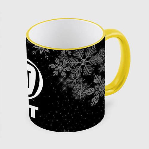 Кружка цветная Снежный Fiat / 3D-Желтый кант – фото 1