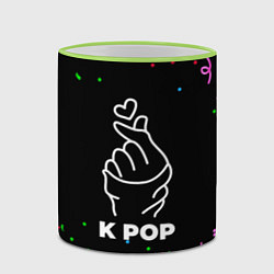 Кружка 3D K Pop конфети, цвет: 3D-светло-зеленый кант — фото 2