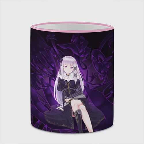 Кружка цветная Сателла Re:Zero / 3D-Розовый кант – фото 2