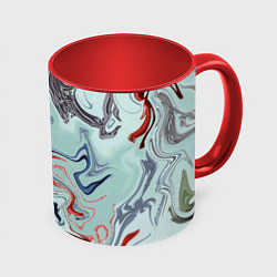 Кружка 3D Crazy waves, цвет: 3D-белый + красный
