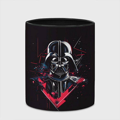 Кружка цветная Darth Vader on black / 3D-Белый + черный – фото 2