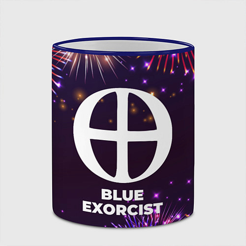 Кружка цветная Праздничный Blue Exorcist / 3D-Синий кант – фото 2