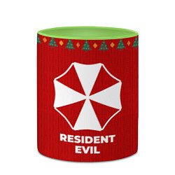 Кружка 3D Resident Evil new year, цвет: 3D-белый + светло-зеленый — фото 2