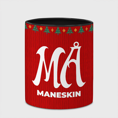 Кружка цветная Maneskin new year / 3D-Белый + черный – фото 2