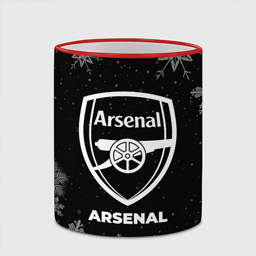 Кружка цветная Снежный Arsenal / 3D-Красный кант – фото 2