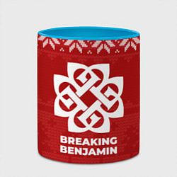 Кружка 3D Новогодний Breaking Benjamin, цвет: 3D-белый + небесно-голубой — фото 2