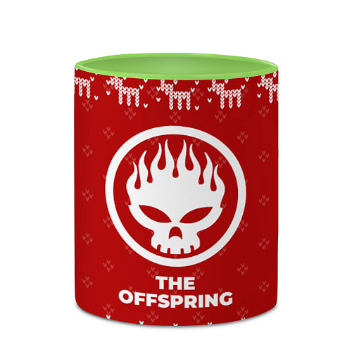 Кружка цветная Новогодний The Offspring с оленями / 3D-Белый + светло-зеленый – фото 2
