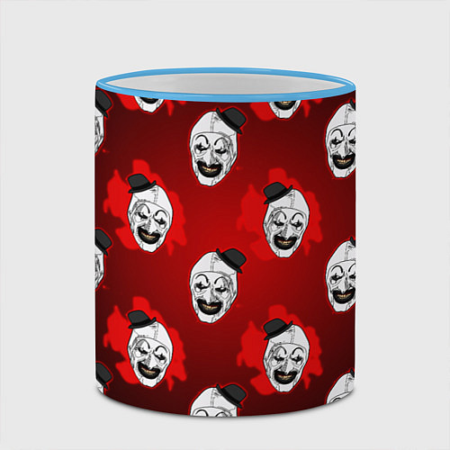 Кружка цветная Funny clown Art in blood / 3D-Небесно-голубой кант – фото 2