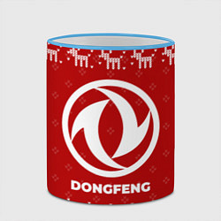 Кружка 3D Новогодний Dongfeng с оленями, цвет: 3D-небесно-голубой кант — фото 2