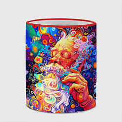 Кружка 3D Santa Claus: pop-art modern pointillism, цвет: 3D-красный кант — фото 2