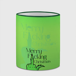 Кружка 3D Гринч merry fucking christmas, цвет: 3D-зеленый кант — фото 2