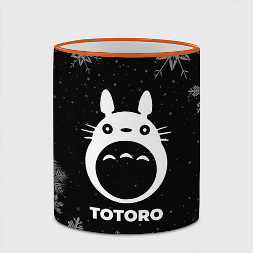 Кружка цветная Снежный Totoro / 3D-Оранжевый кант – фото 2