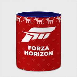 Кружка 3D Новогодний Forza Horizon с оленями, цвет: 3D-белый + синий — фото 2