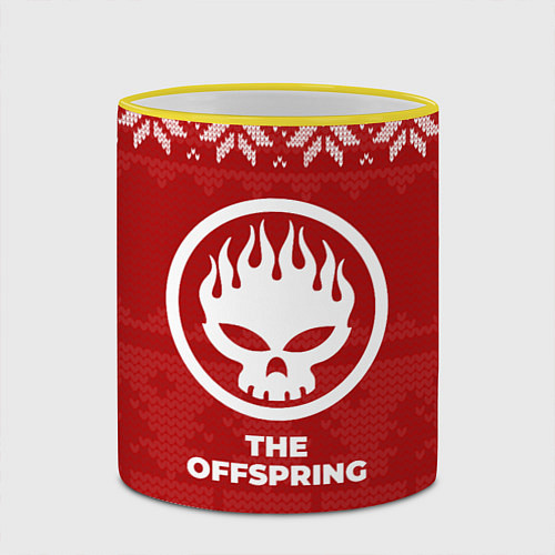 Кружка цветная Новогодний The Offspring / 3D-Желтый кант – фото 2