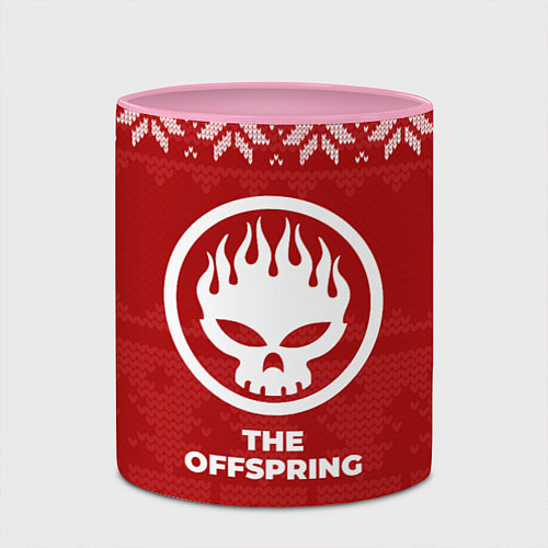 Кружка цветная Новогодний The Offspring / 3D-Белый + розовый – фото 2