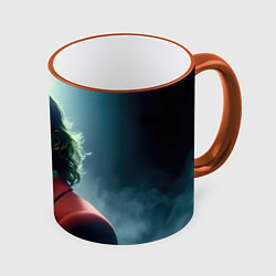 Кружка 3D Джокер портрет, цвет: 3D-оранжевый кант