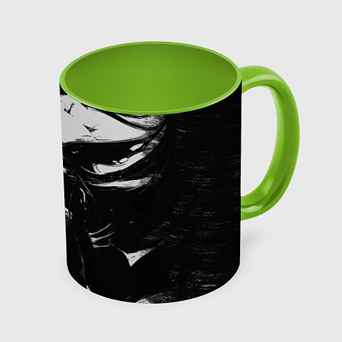 Кружка цветная Бэтмен - арт / 3D-Белый + светло-зеленый – фото 1