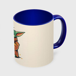 Кружка 3D Малыш Грогу - Мандолорец, цвет: 3D-белый + синий