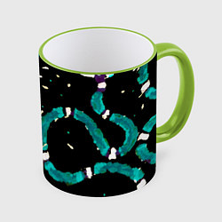 Кружка 3D Змейки на охоте, цвет: 3D-светло-зеленый кант