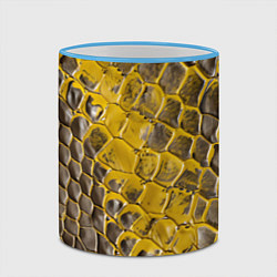 Кружка 3D Красивая кожа змеи, цвет: 3D-небесно-голубой кант — фото 2