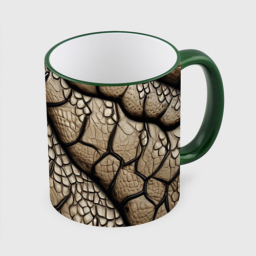 Кружка цветная Найди змею / 3D-Зеленый кант – фото 1