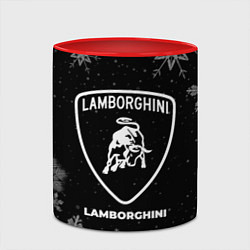 Кружка 3D Снежный Lamborghini, цвет: 3D-белый + красный — фото 2
