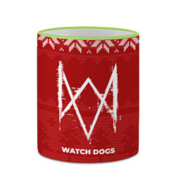 Кружка 3D Новогодний Watch Dogs, цвет: 3D-светло-зеленый кант — фото 2