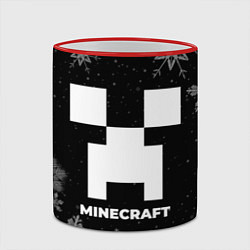 Кружка 3D Снежный Minecraft, цвет: 3D-красный кант — фото 2