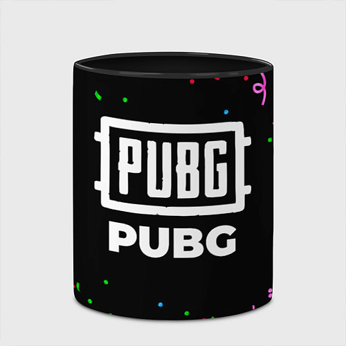 Кружка цветная PUBG конфети / 3D-Белый + черный – фото 2