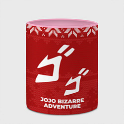Кружка 3D Новогодний JoJo Bizarre Adventure, цвет: 3D-белый + розовый — фото 2