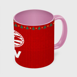 Кружка 3D PSV new year, цвет: 3D-белый + розовый