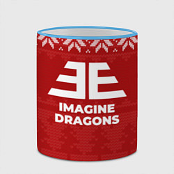 Кружка 3D Новогодний Imagine Dragons, цвет: 3D-небесно-голубой кант — фото 2