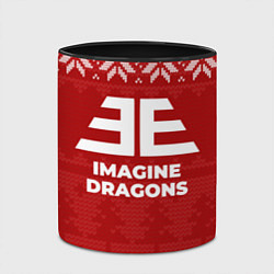 Кружка 3D Новогодний Imagine Dragons, цвет: 3D-белый + черный — фото 2