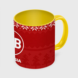 Кружка 3D Новогодний Borussia, цвет: 3D-белый + желтый