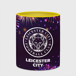 Кружка 3D Праздничный Leicester City, цвет: 3D-белый + желтый — фото 2