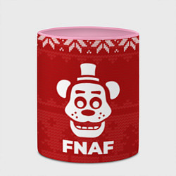Кружка 3D Новогодний FNAF, цвет: 3D-белый + розовый — фото 2