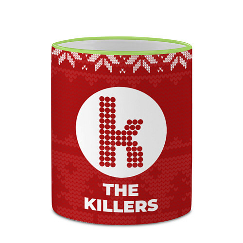 Кружка цветная Новогодний The Killers / 3D-Светло-зеленый кант – фото 2