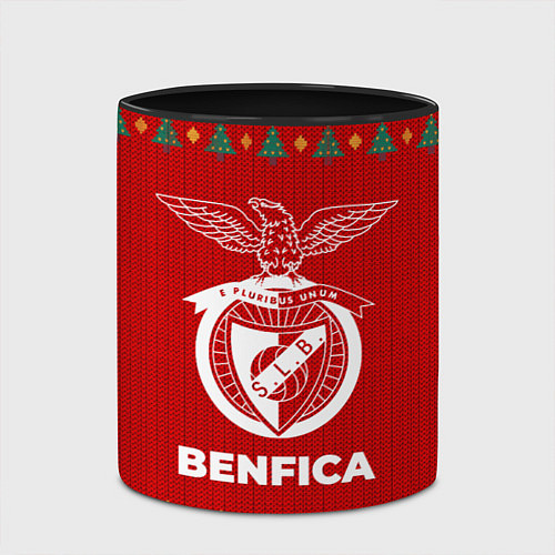 Кружка цветная Benfica new year / 3D-Белый + черный – фото 2