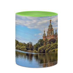 Кружка 3D Собор святых апостолов Петра и Павла в Петергофе, цвет: 3D-белый + светло-зеленый — фото 2