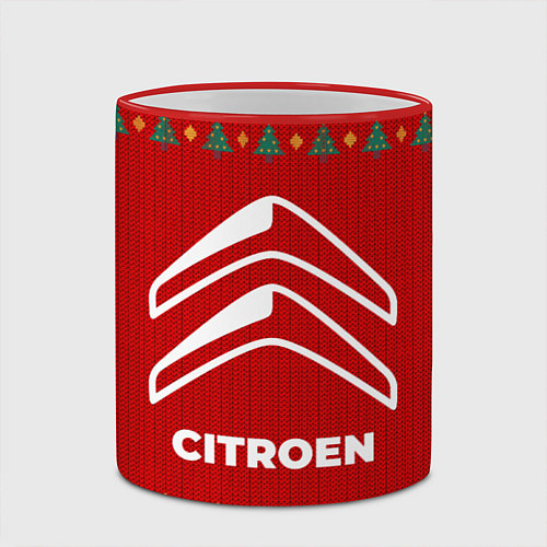 Кружка цветная Citroen new year / 3D-Красный кант – фото 2