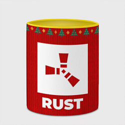 Кружка 3D Rust new year, цвет: 3D-белый + желтый — фото 2