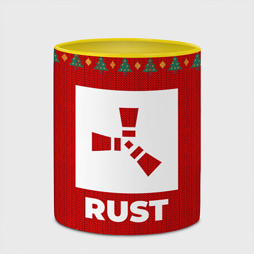 Кружка цветная Rust new year / 3D-Белый + желтый – фото 2