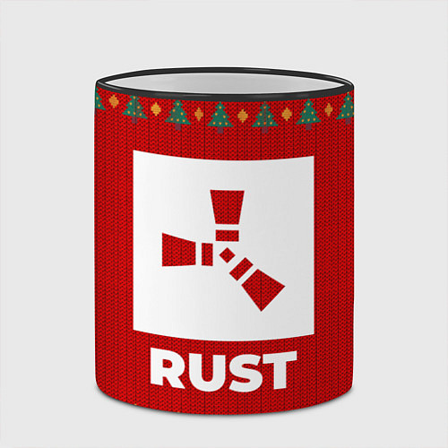 Кружка цветная Rust new year / 3D-Черный кант – фото 2