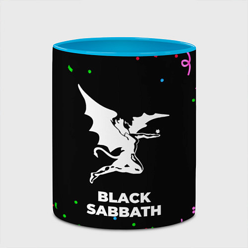 Кружка цветная Black Sabbath конфети / 3D-Белый + небесно-голубой – фото 2