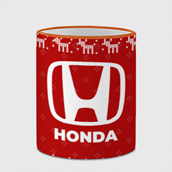 Кружка 3D Новогодний Honda с оленями, цвет: 3D-оранжевый кант — фото 2