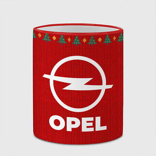 Кружка цветная Opel new year / 3D-Красный кант – фото 2