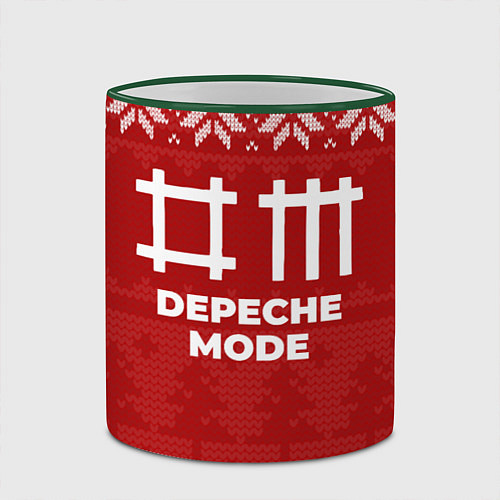 Кружка цветная Новогодний Depeche Mode / 3D-Зеленый кант – фото 2