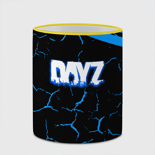 Кружка цветная Dayz полосы трещины лого / 3D-Желтый кант – фото 2