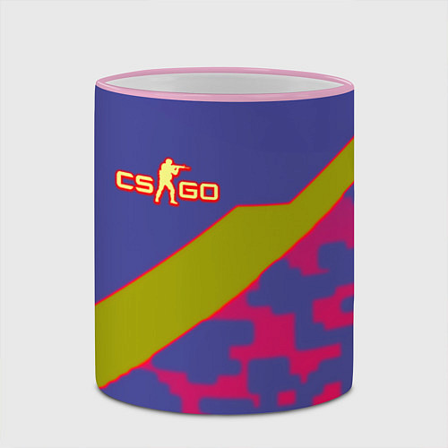 Кружка цветная Counter strike camo line / 3D-Розовый кант – фото 2