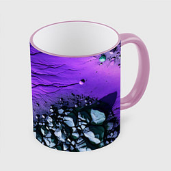 Кружка 3D Камни и фиолетовая земля, цвет: 3D-розовый кант